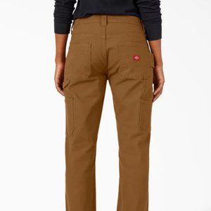 Dickies Women’s Carpenter Duck Pants, Brown Duck Size 6